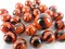 25 Glass Marbles BENGAL TIGER Orange/Brown Stripe Shooter vtg style game Swirl